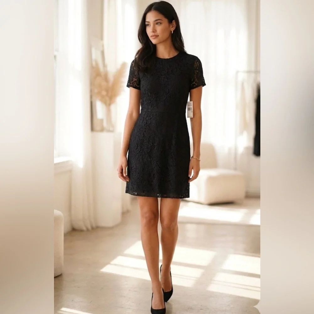 NWT‎ Michael Kors black lace dress size 0
